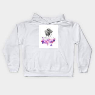 Lady with butterflies Kids Hoodie